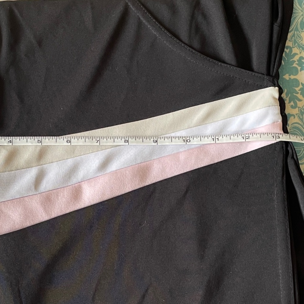Vintage A-List Junior large (14) Black wrap Dress with Pink/White accent - Picture 9 of 10